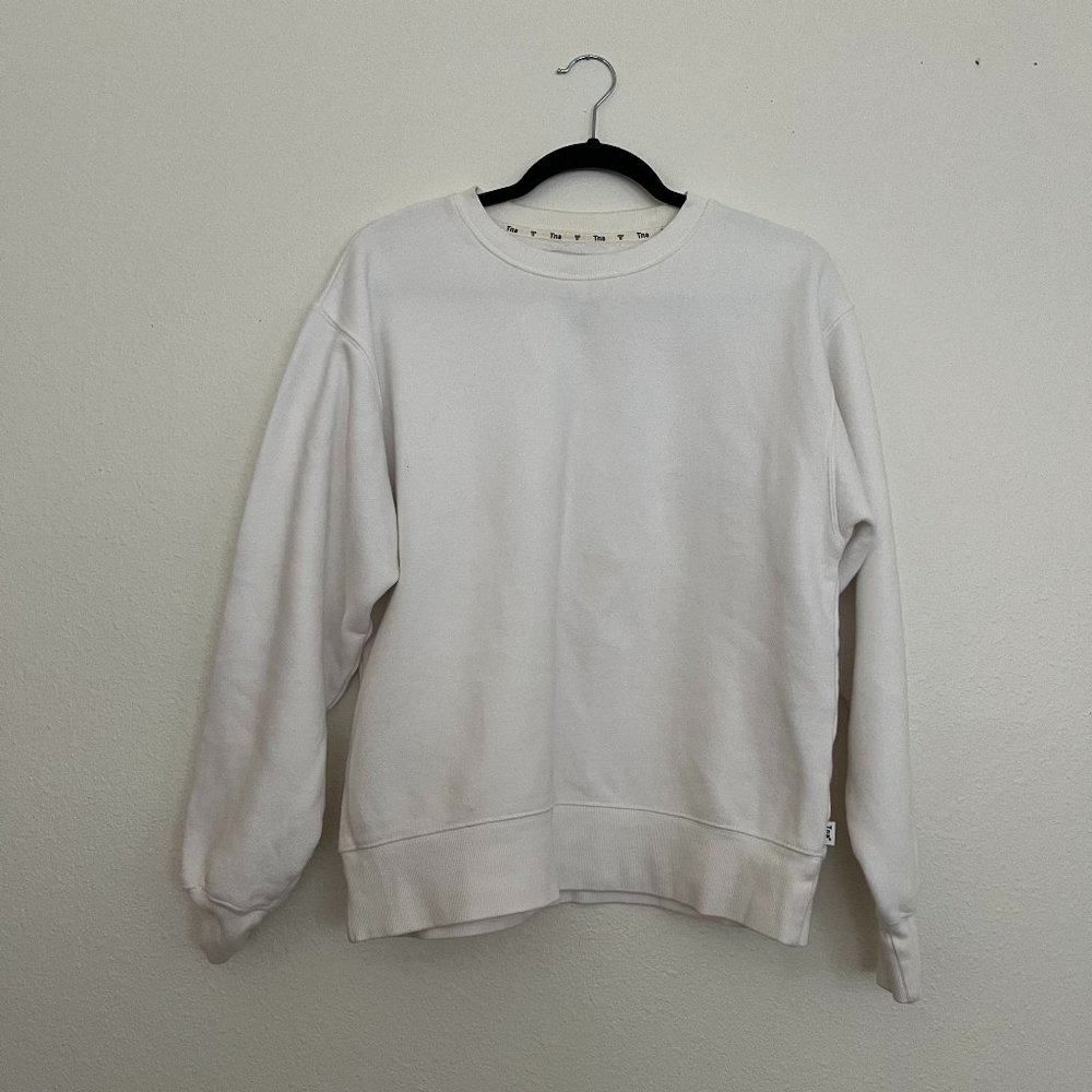 aritzia tna white sweatshirt crewneck
